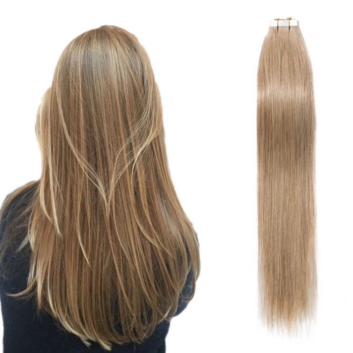 Brown hair with blonde extensions